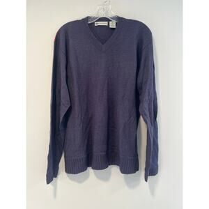 Wilke Rodriguez Merino Wool Modal V-Neck Sweater Blue Violet Size Medium